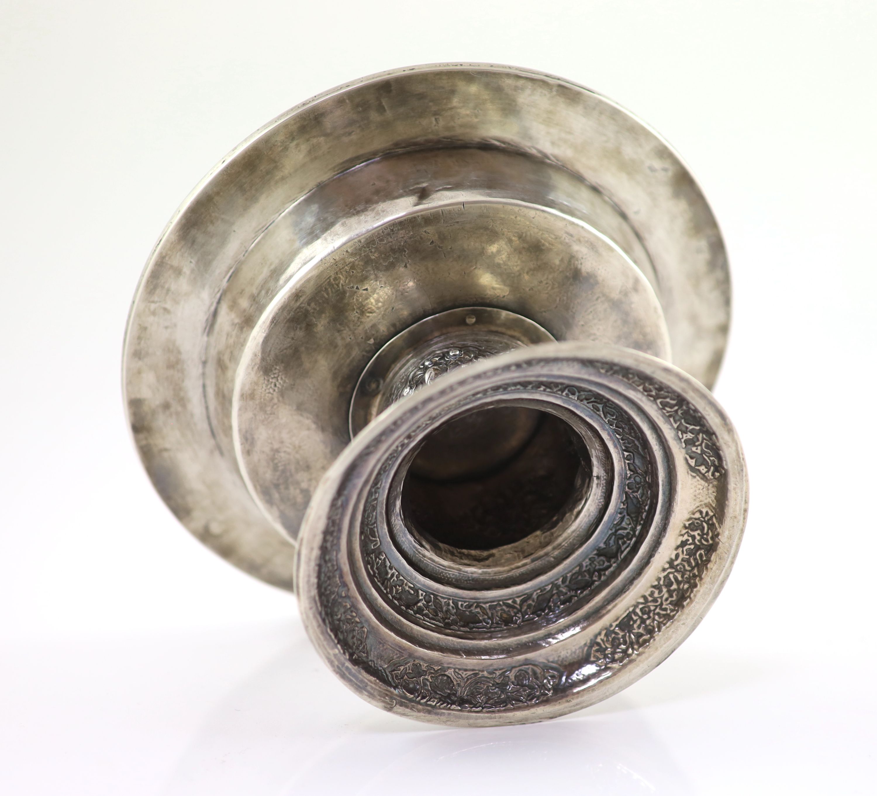 A late 19th/early 20th century South East Asian silver pedestal bowl